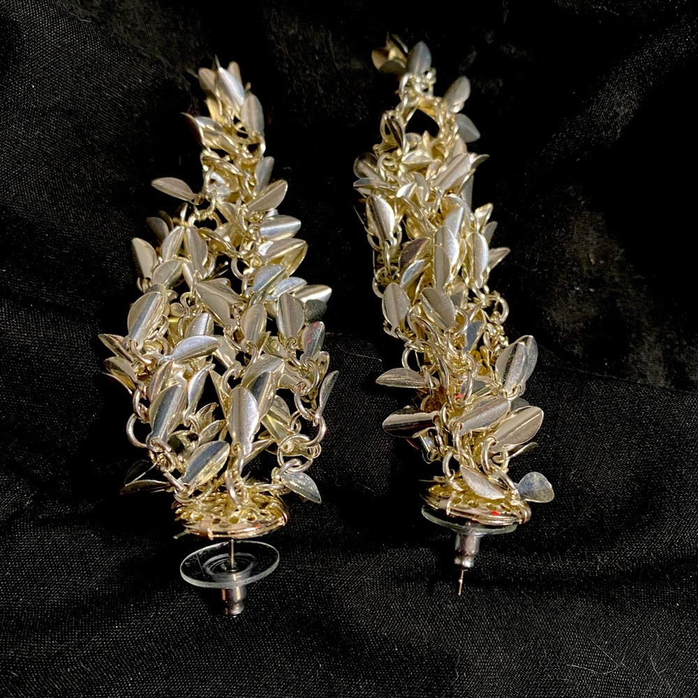 Shiny Silver Waterfall Earrings